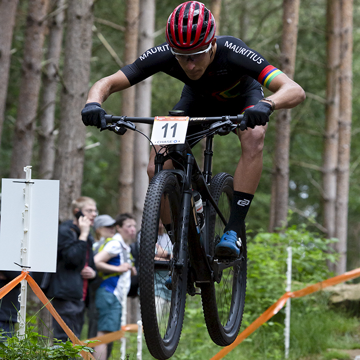 Birmingham 2022 - XXII Commonwealth Games - Mountain Bike - Men -Alexandre Mayer of Mauritus takes a jump