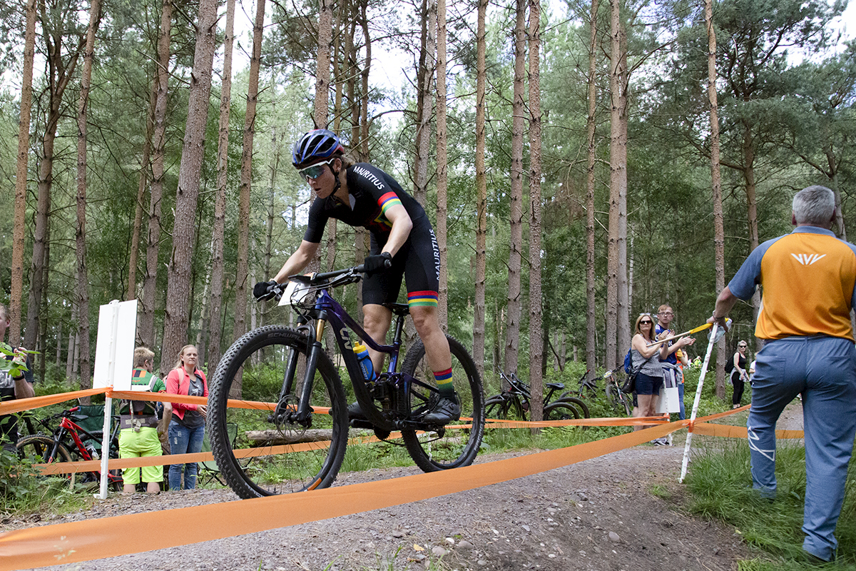 Birmingham 2022 - XXII Commonwealth Games - Mountain Bike - Women - Kimberley Le Court De Billot races for Mauritius as fans look on