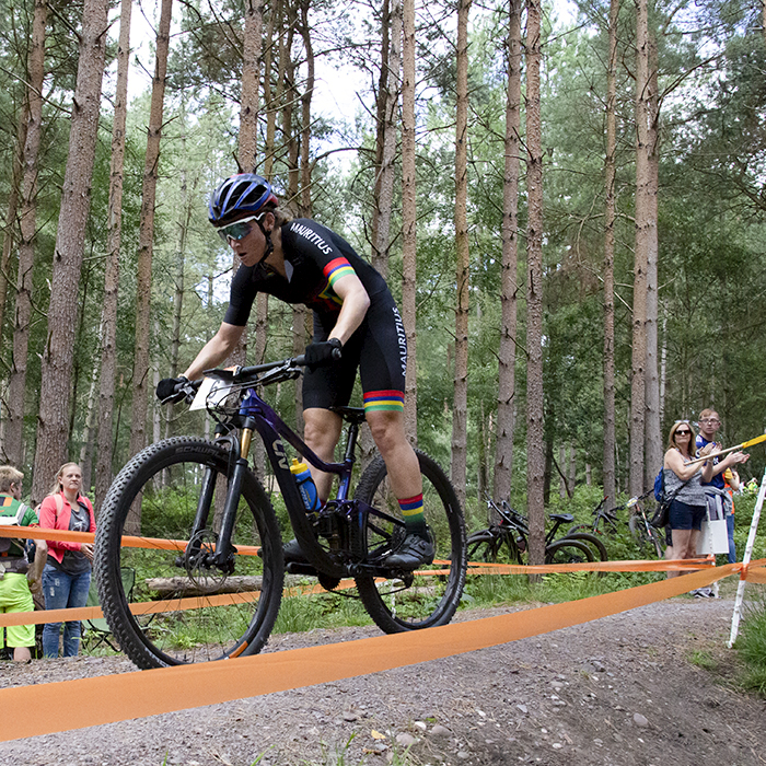 Birmingham 2022 - XXII Commonwealth Games - Mountain Bike - Women - Kimberley Le Court De Billot races for Mauritius as fans look on