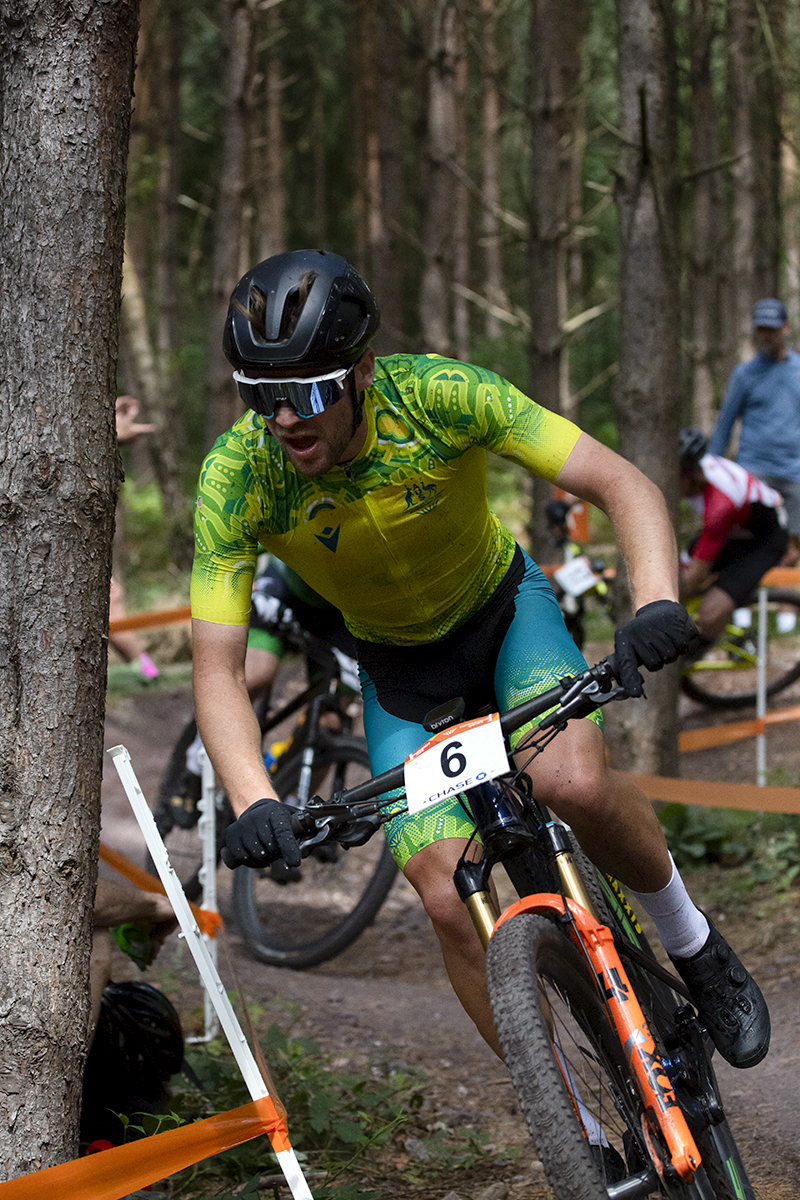 Birmingham 2022 - XXII Commonwealth Games - Mountain Bike - Men - Australia’s Sam Fox rounds a corner on the course