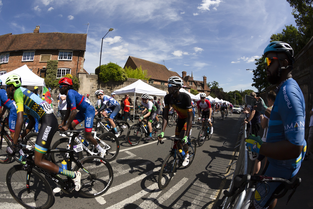 Birmingham 2022 - XXII Commonwealth Games - Men’s Road Race - Riders pass through the feed zone