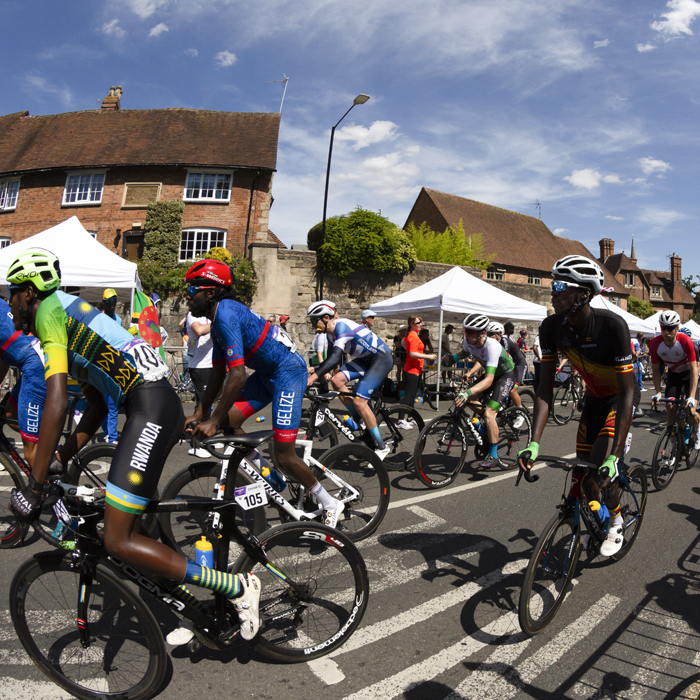 Birmingham 2022 - XXII Commonwealth Games - Men’s Road Race - Riders pass through the feed zone