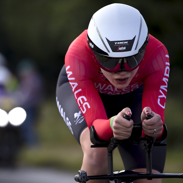 Birmingham 2022 - XXII Commonwealth Games - Women’s Time Trial - Close up of Elynor Bäckstedt of Wales