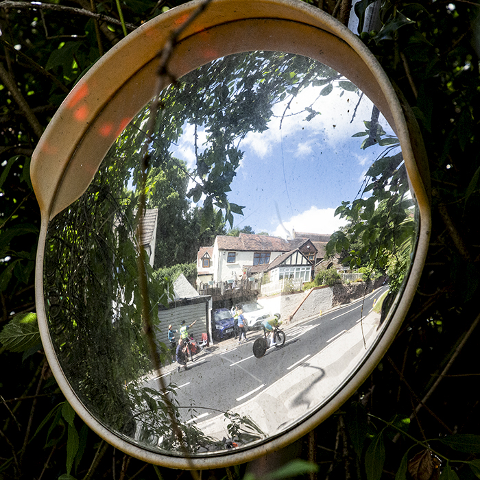 Birmingham 2022 - XXII Commonwealth Games - Women’s Time Trial - Sarah Roy of Australia reflected in a mirror