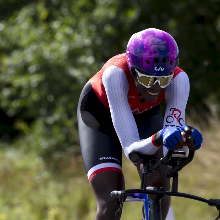 Birmingham 2022 - XXII Commonwealth Games - Women’s Time Trial - Teniel Campbell from Trinidad and Tobago taking part in the event