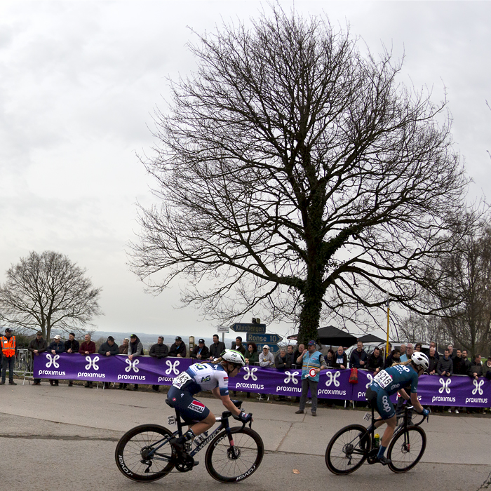 Dwars Door Vlaanderen Vrouwen 2023 - Riders pass Ronde van Vlaanderenstraat