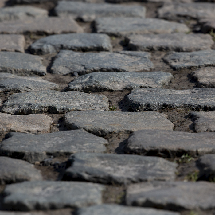 E3 Saxo Classic 2023 - Close up of the cobbles on Mariaborrestraat