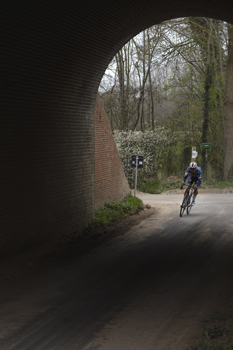 E3 Saxo Classic 2025 - Casper Pedersen is seen framed by a tunnel entrance