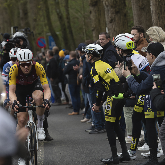 E3 Saxo Classic 2025 - Aimé De Gendt of Cofidis is encouraged by crowds of people at the side of the road