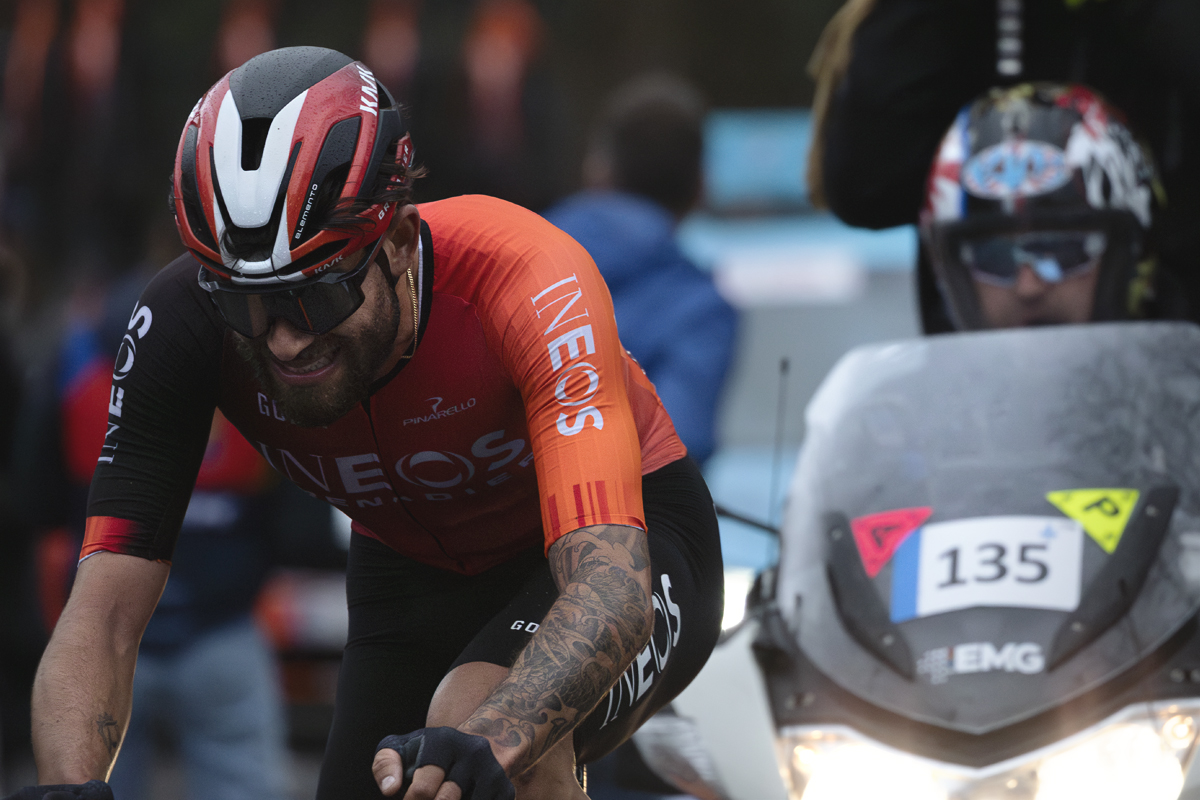 E3 Saxo Classic 2025 - Filippo Ganna grits his teeth as he climbs the Tiegemberg