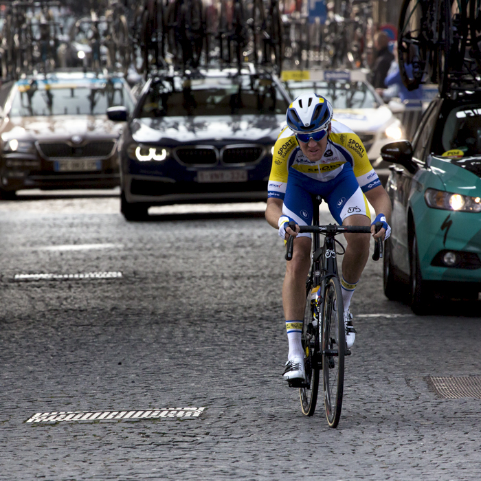 Gent Wevelgem 2019 - Dries van Gessel pushes on to try to make the breakaway Ieper / Ypres