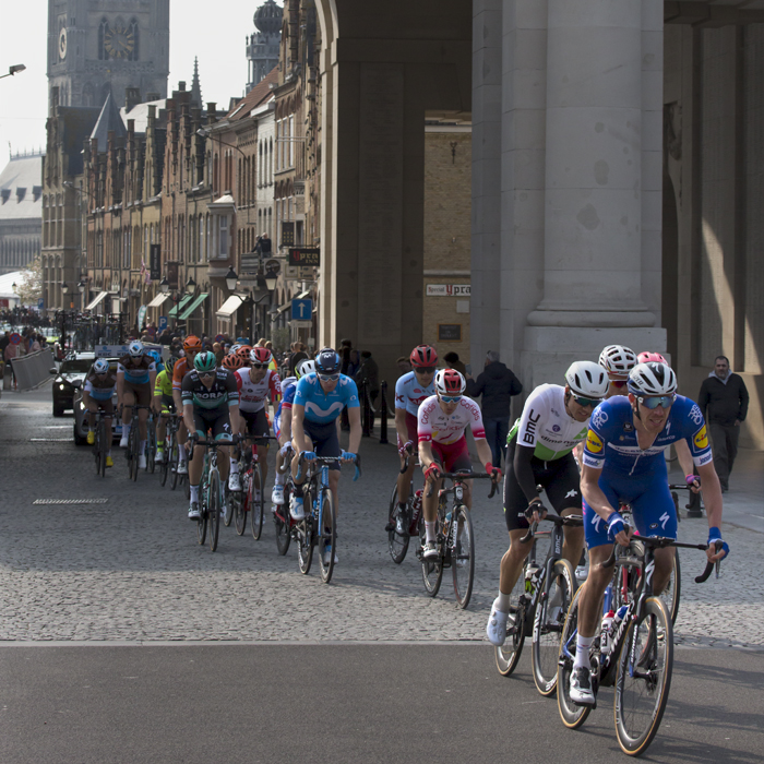 Gent Wevelgem 2019 - Tim Declercq leads a group of riders through the Menin Gate Ieper / Ypres