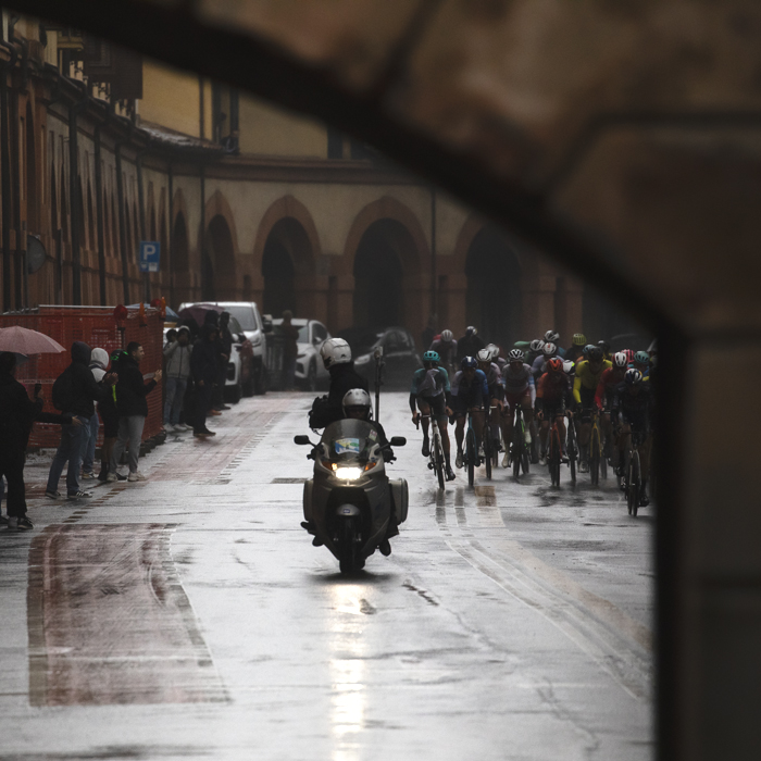 Giro dell’Emilia 2024 - Riders approach the Arco Del Meloncello