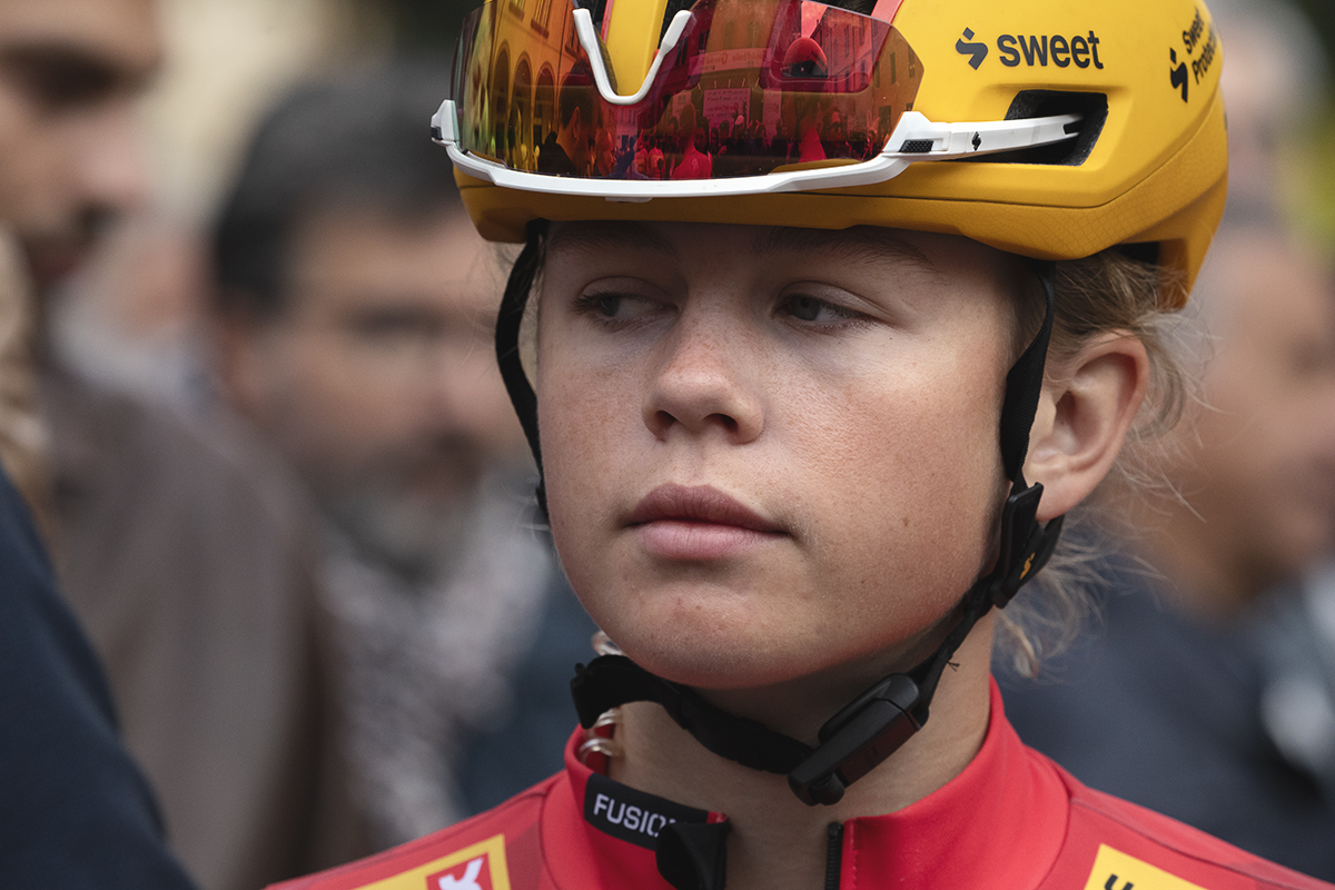 Giro dell'Emilia Internazionale Donne Elite 2025 - Mia Gjertsen of Uno-X Mobility before the podium presentations