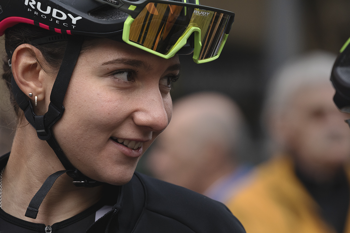 Giro dell'Emilia Internazionale Donne Elite 2025 - Noemi Lucrezia Eremita smiles before the team presentations