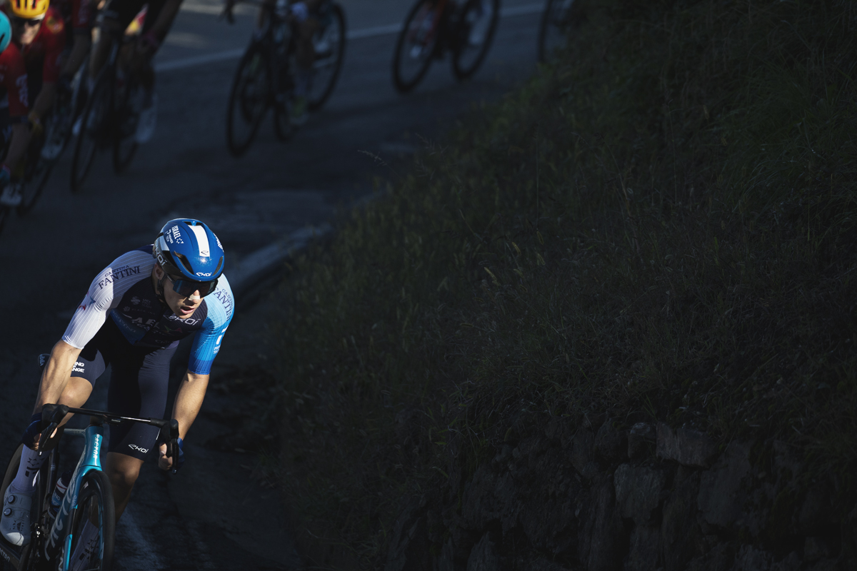 Gran Piemonte 2024 - Corbin Strong on the climb into Maggiora