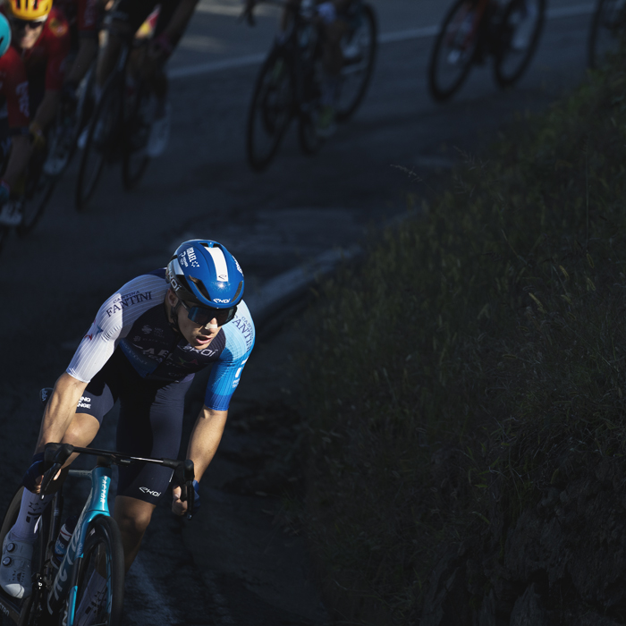 Gran Piemonte 2024 - Corbin Strong on the climb into Maggiora