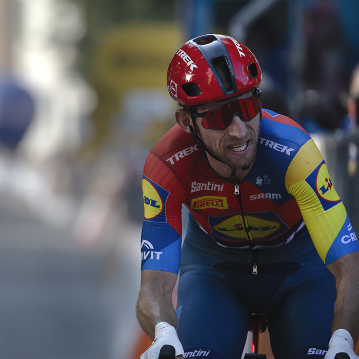 Gran Piemonte 2025 - Bauke Mollema having crossed the line in third place