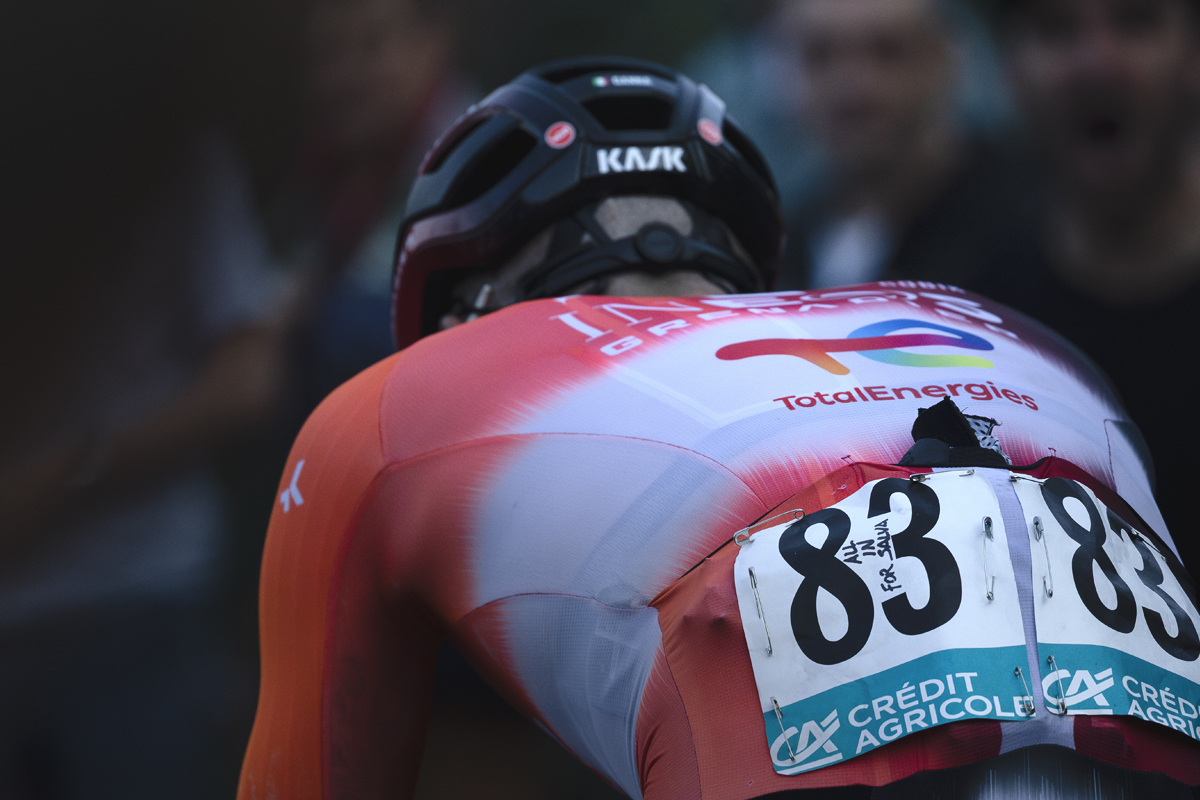 Il Lombardia 2025 - All In For Salva is seen written on Filippo Ganna’s number in respect of his teammate’s final race of his career