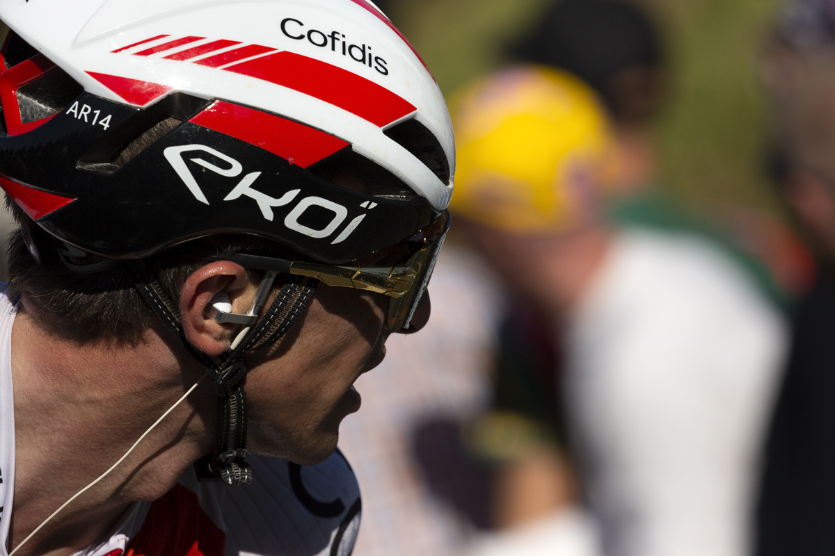 La Flèche Wallonne 2023 - Close up of Jonathan Lastra of Cofidis as he looks to one side around the corner of the hill