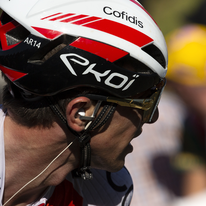 La Flèche Wallonne 2023 - Close up of Jonathan Lastra of Cofidis as he looks to one side around the corner of the hill