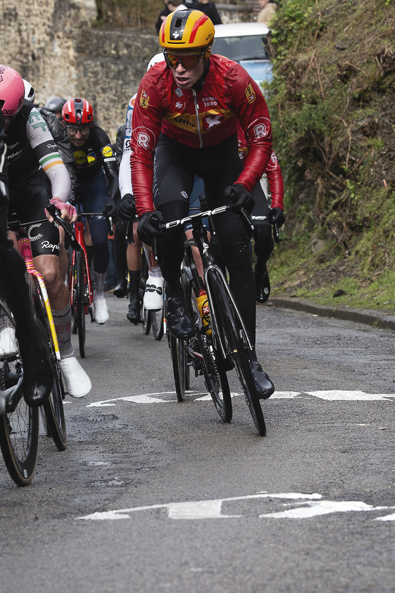 La Flèche Wallonne 2024 - Anders Skaarseth of Uno-X Mobility on the Mur de Huy