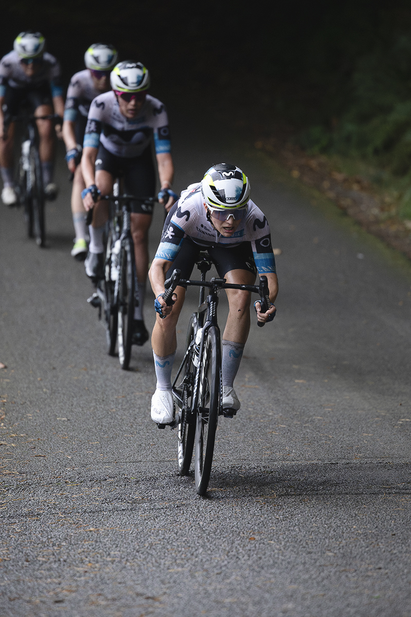 Classic Lorient Agglomération - Ceratizit 2025 - Olivia Baril of Movistar Team tackles a descent at Le Temple