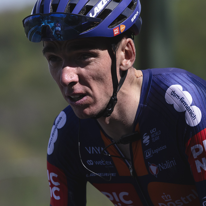 Liege Bastogne Liege 2025 - A close up of Romain Bardet on the climb of Côte des Forges