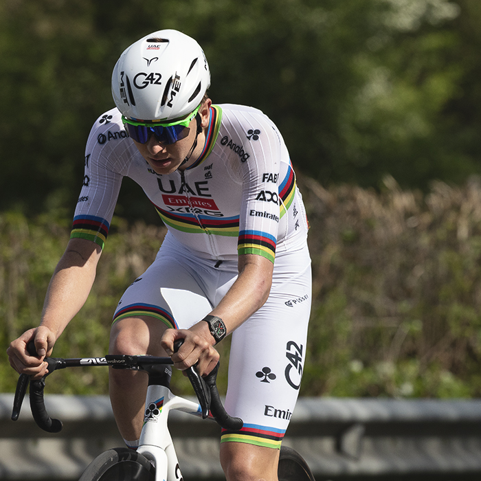 Liege Bastogne Liege 2025 - Tadej Pogačar on the climb of Côte des Forges