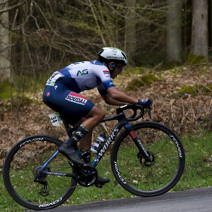 Liège-Bastogne-Liège Femmes 2023 - Anya Louw of AG Insurance - Soudal Quick-Step ascends the the Côte de Wanne