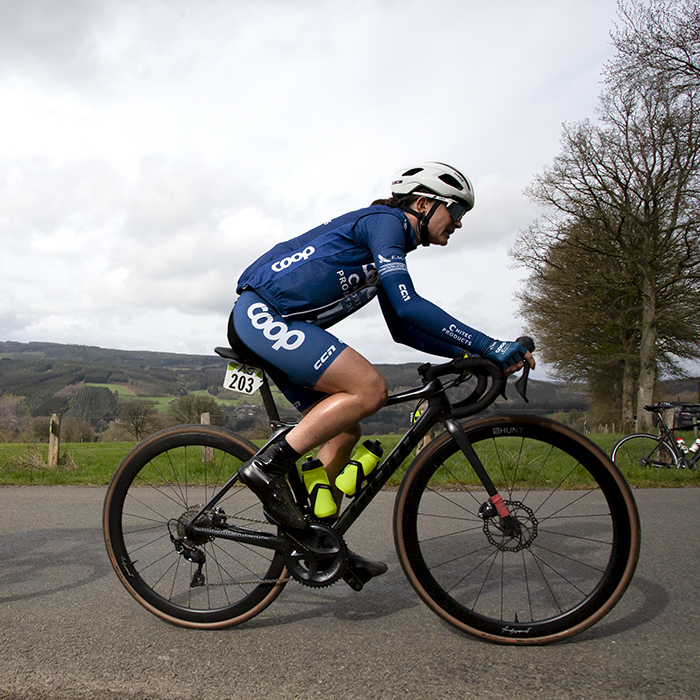 Liège-Bastogne-Liège Femmes 2023 - India Grangier of Team Coop - Hitec Products and CERATIZIT-WNT Pro Cycling’s Lana Eberle on the Côte de Wanne