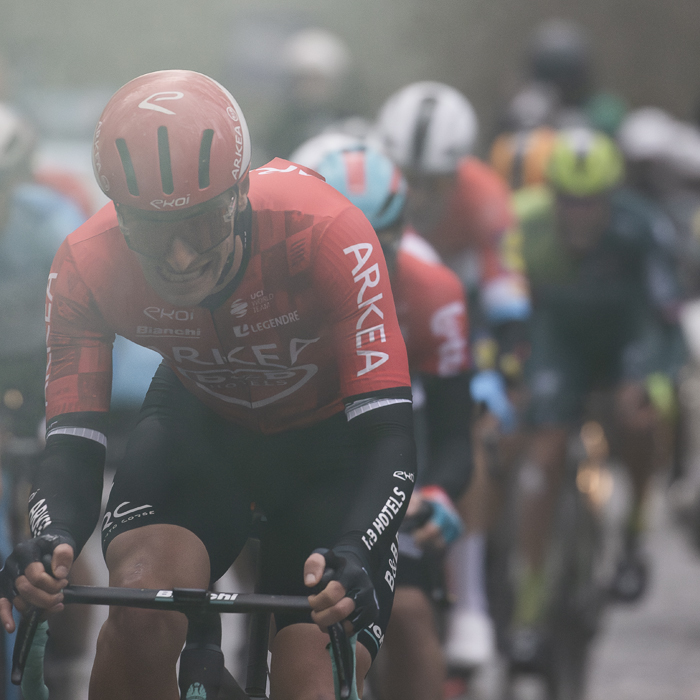 Omloop Het Nieuwsblad 2024 - Jenthe Biermans of Arkéa - B&B Hotels grits his teeth as he climbs
