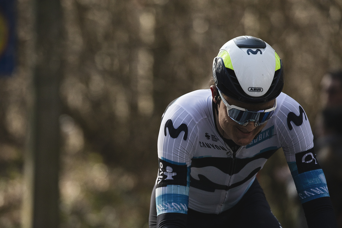 Omloop Nieuwsblad 2025 - Mathias Norsgaard of Movistar Team on the Bosberg