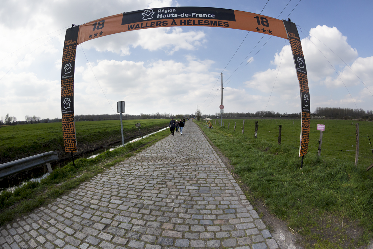 Paris Roubaix 2023 - The gate leading onto the Wallers à Hélesmes sector