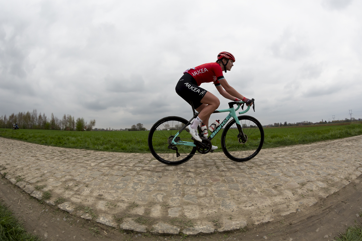 Paris Roubaix Femmes 2023 - Maryanne Hinault of Arkéa Pro Cycling Team on the cobbles