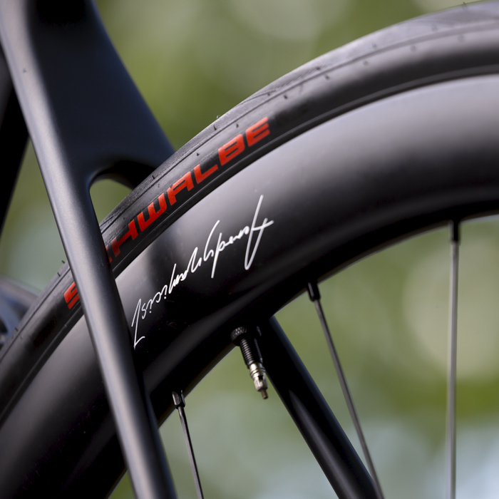 RideLondon Classique 2022 - Close up of a Schwalbe wheel