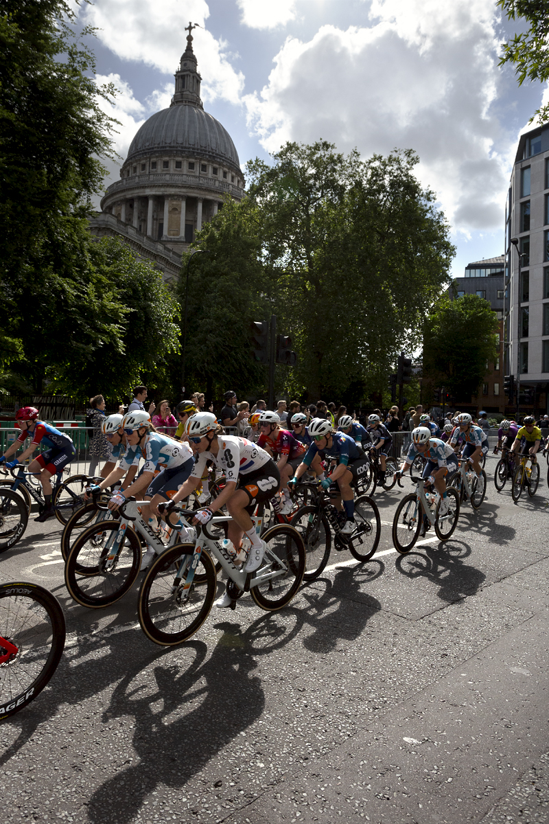 RideLondon Classique 2024 - Riders pass by St Paul’s Cathedral on the final stage of the event