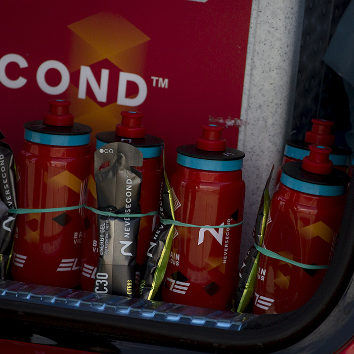 Ronde van Vlaanderen 2022 - Bidons in the Bahrain - Victorious team car door