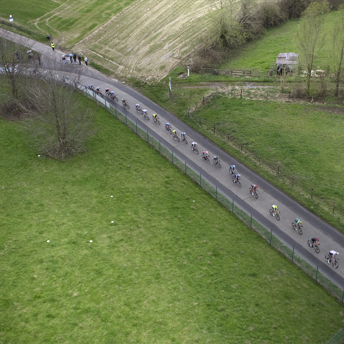 Ronde van Vlaanderen 2024 - An arial view of the race as it wound its way through Brakel
