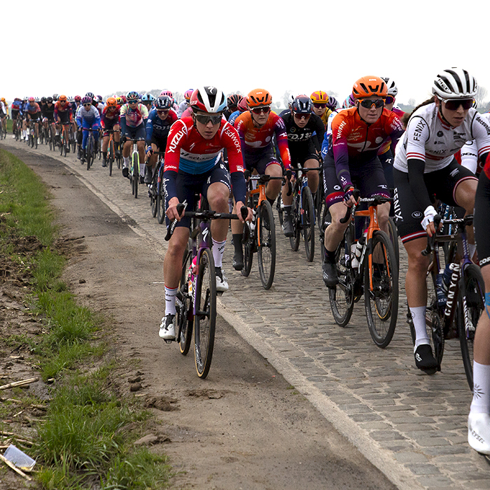 Ronde van Vlaanderen Vrouwen 2023 - Christine Majerus of Team SD Worx rides in the gutter on Huisepontweg