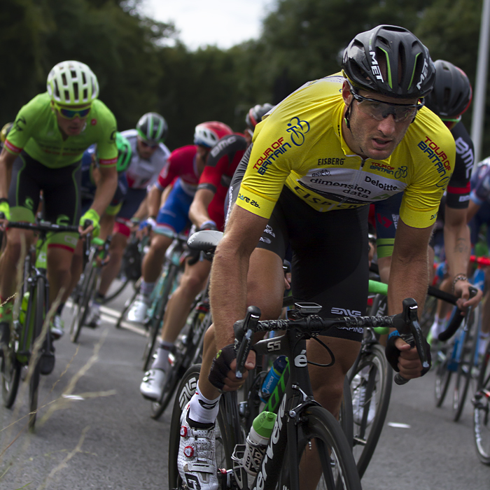 Tour of Britain 2016 -  Steve Cummings wears the leaders jersey as he takes part in the road race in Bristol