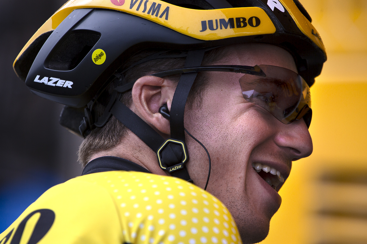 Tour of Britain 2019 - Dylan Groenewegen laughs with a team mate