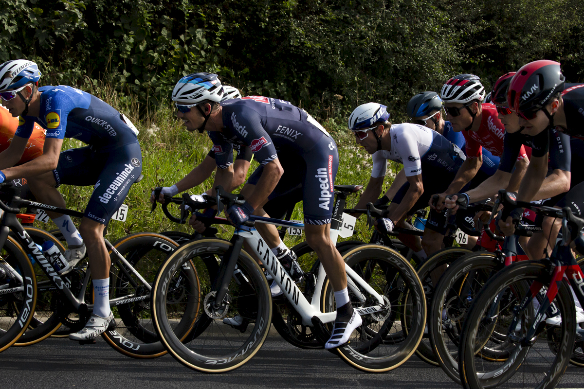 Tour of Britain 2021 - Alexandar Richardson of Alpecin-Fenix in the peloton 