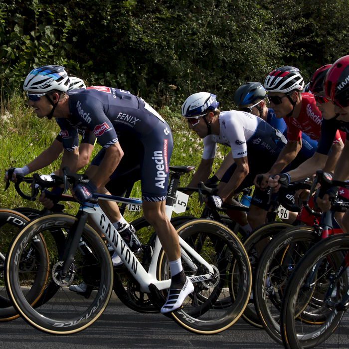 Tour of Britain 2021 - Alexandar Richardson of Alpecin-Fenix in the peloton 