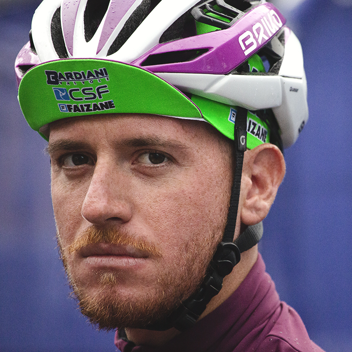 Tour of Britain 2022 - Portrait of Filippo Fiorelli of Bardiani-CSF-Faizanè in the rain