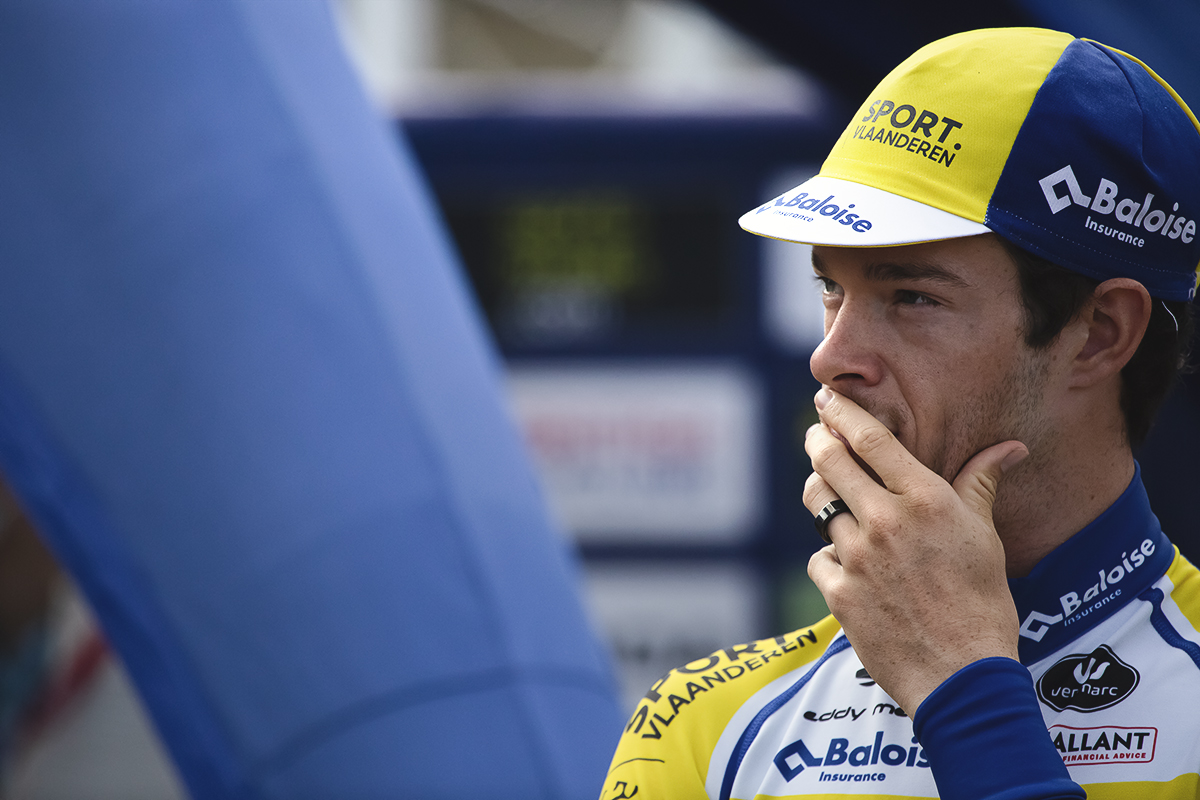 Tour of Britain 2022 - Julian Mertens of Sport Vlaandere - Baloise rubs his face before the team presentation