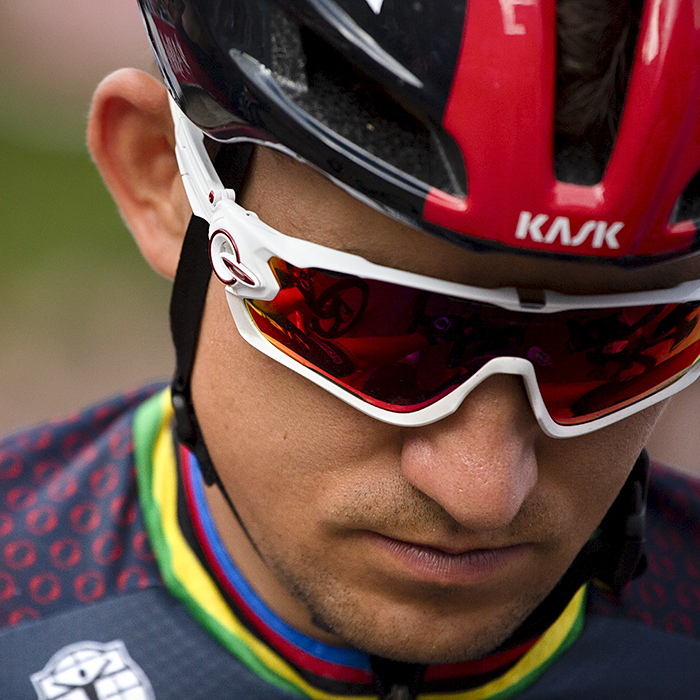 Tour of Britain 2022 - Michał Kwiatkowski of INEOS Grenadiers looks down and adjusts his bike before the stage