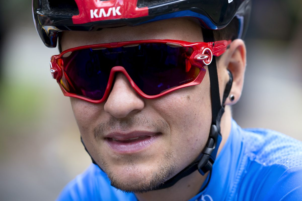 Tour of Britain 2022 - Portrait of Tom Pidcock of INEOS Grenadiers wearing the Best British Rider jersey