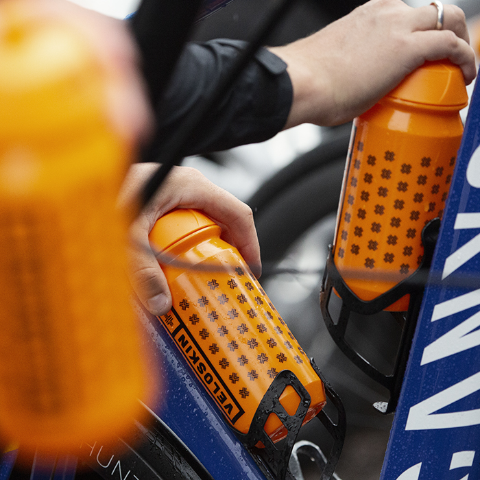 Tour of Britain 2022 - Veloskin Bidons are put into the cages on bikes prior to the start of the race