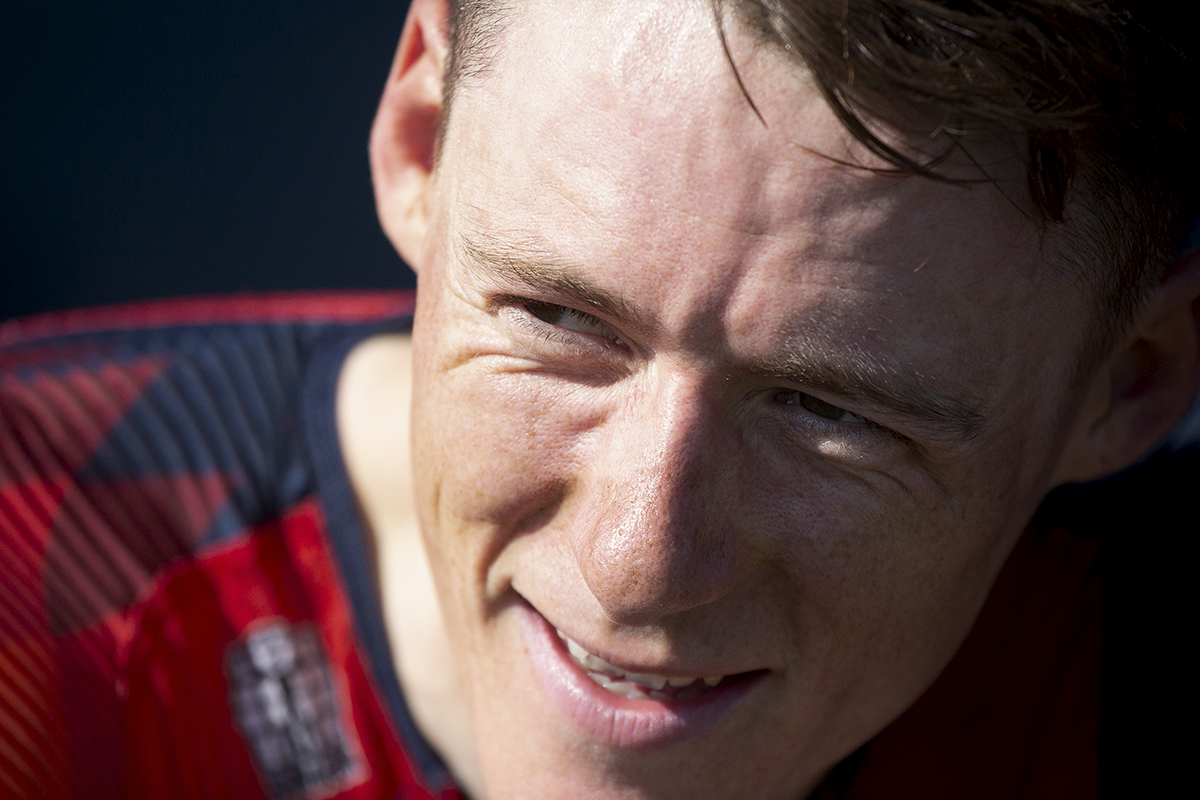 Tour of Britain 2023 - Connor Swift of INEOS Grenadiers smiles as he warms down